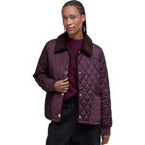 BARBOUR Marla Quilted Jacket Black Cherry/Dark Brown US Size 12
